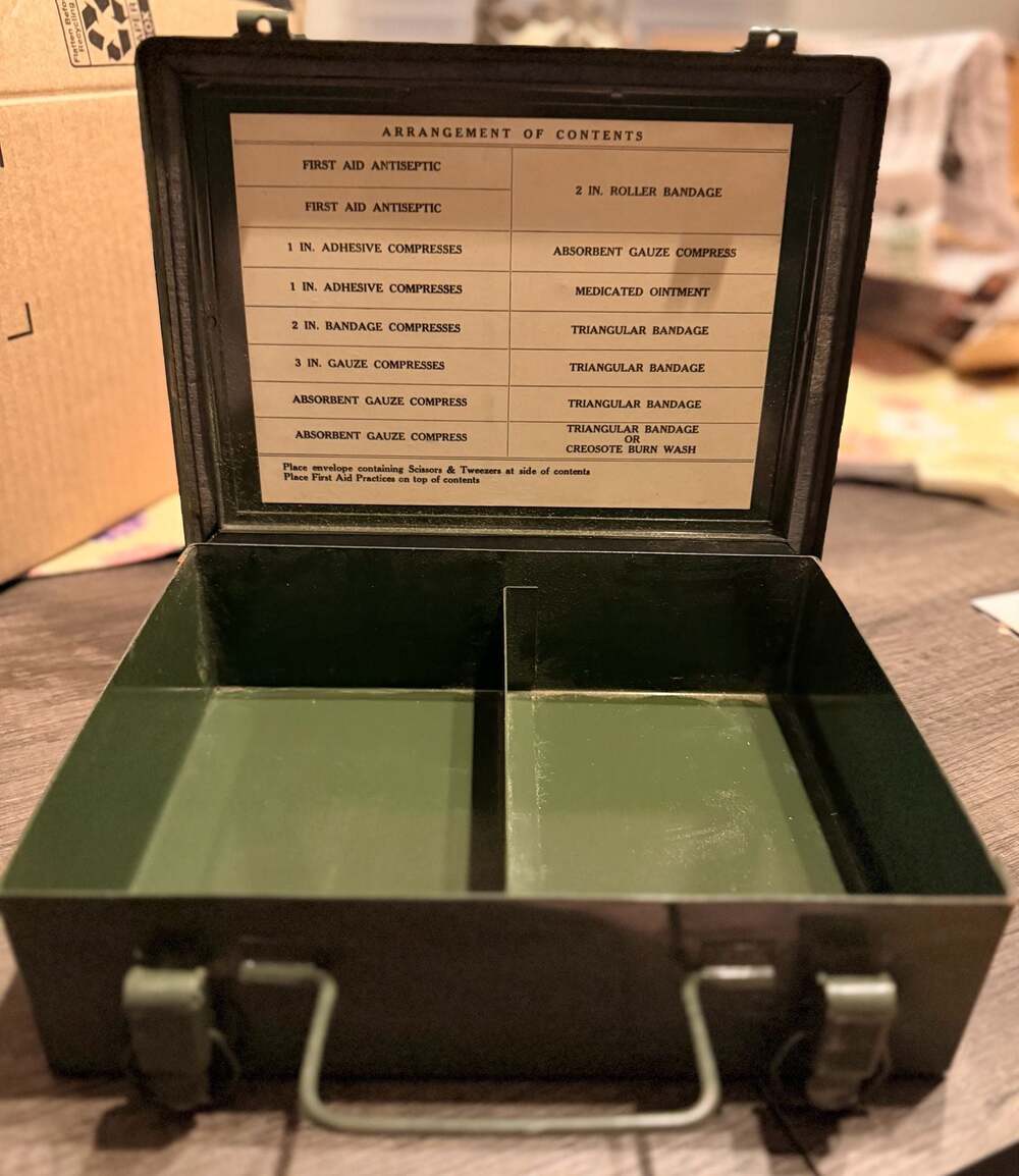 Early 20th c. Bell System C First Aid Box, circa 1940s at